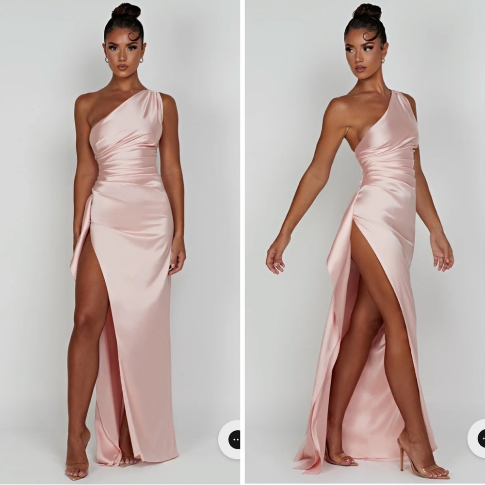 Ariel Maxi One-Shoulder Blush Pink Dress